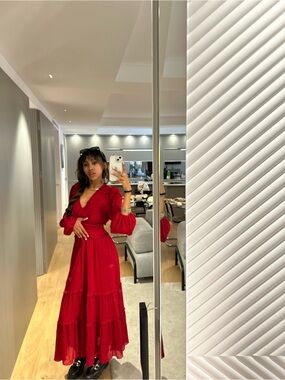 Red Tiered Maxi Dress